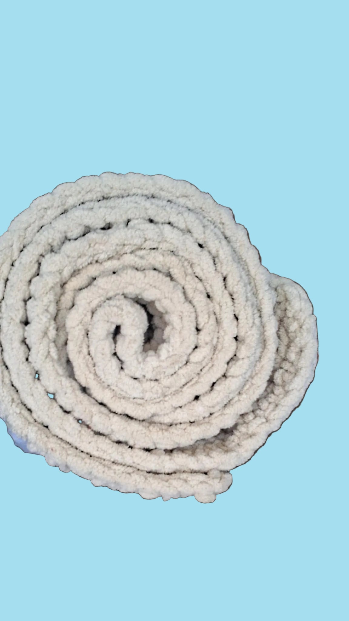 Cream Plush Chenille Scarf – Bernat Yarn, Herringbone Stitch for Adults