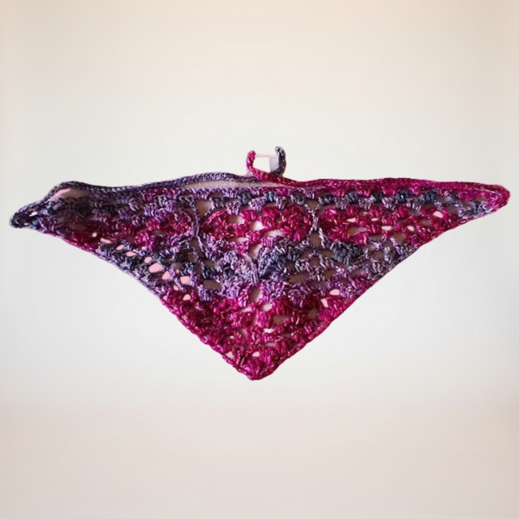 Butterfly Lace Crochet Bandana - Rose Pink