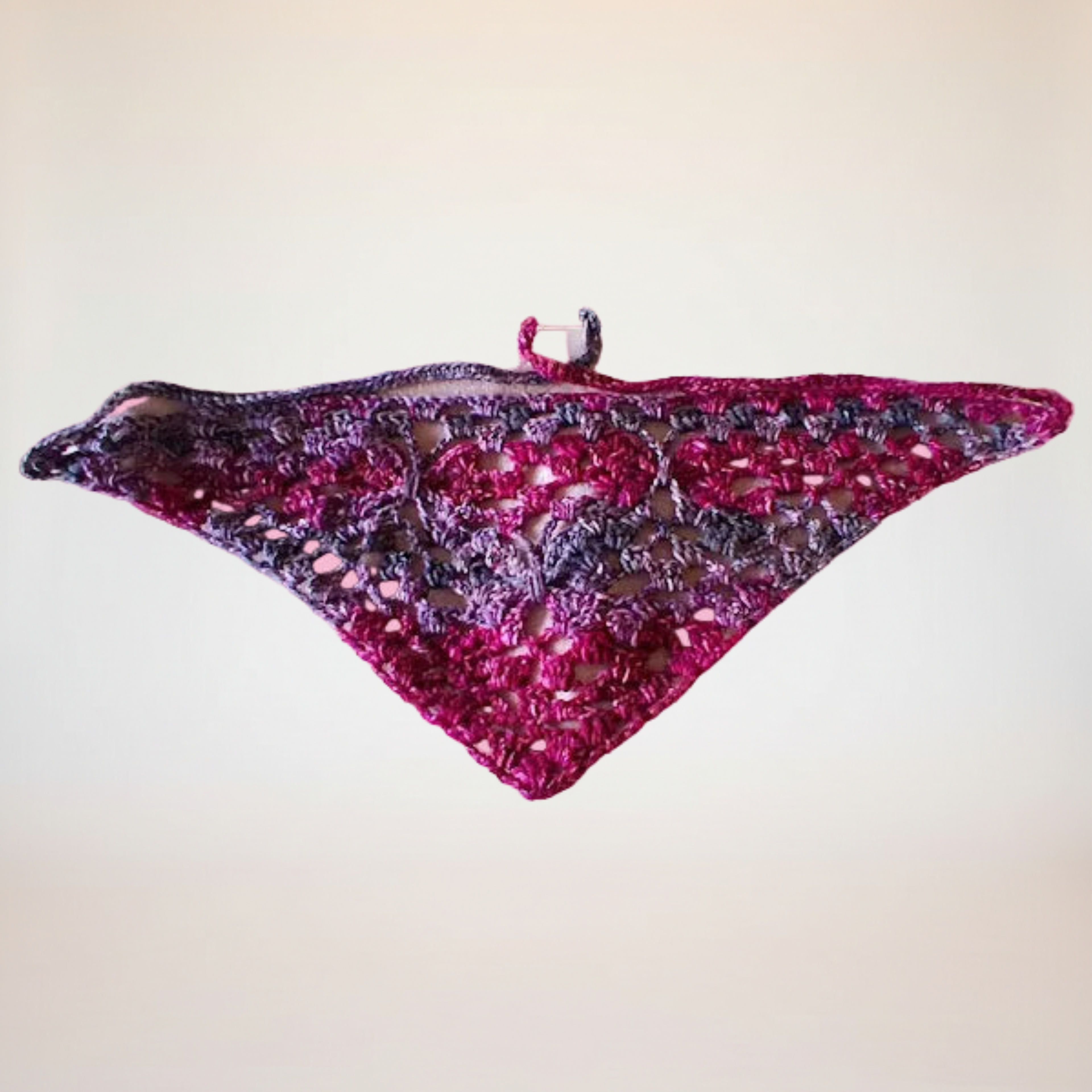 Butterfly Lace Crochet Bandana - Rose Pink