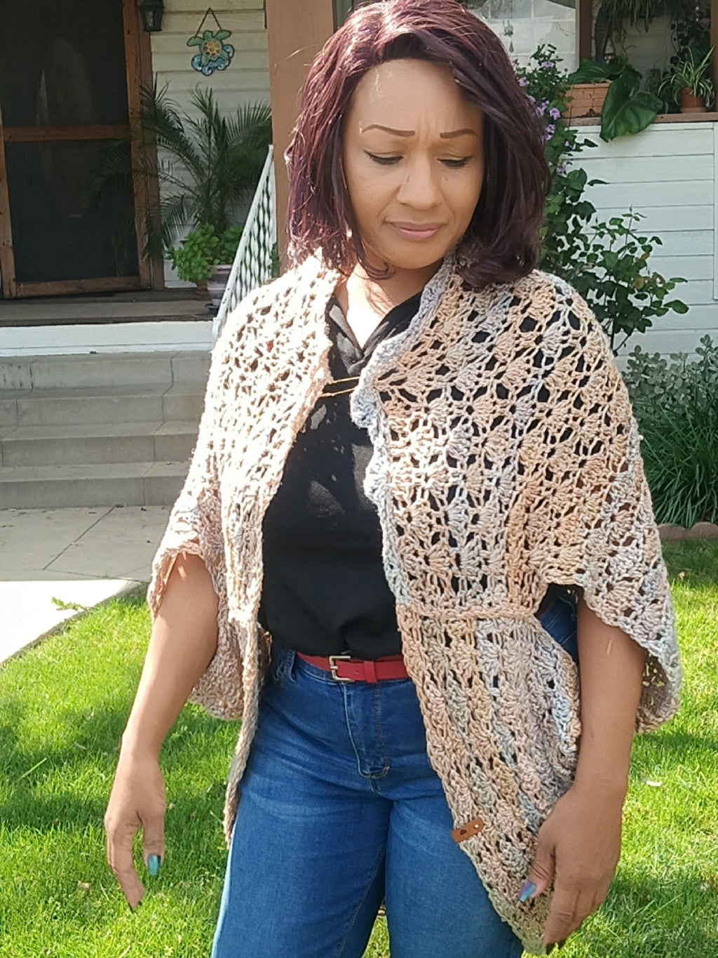 Artisan Cocoon Shrug – Whimsical Western Shell Stitch