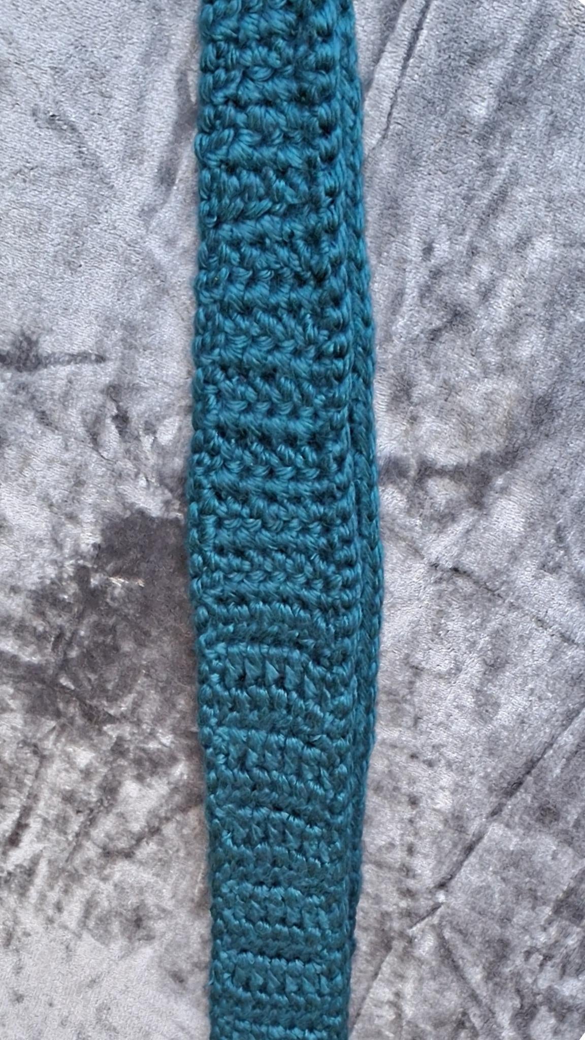 Skinny Sophie Scarf Thick Acrylic Yarn in Deep Teal Green
