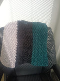 Sparkling Möbius Crochet Wrap – Silver, Black & Midnight Green