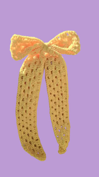 Oversized Crochet Hair Bow - Sunshine Yellow