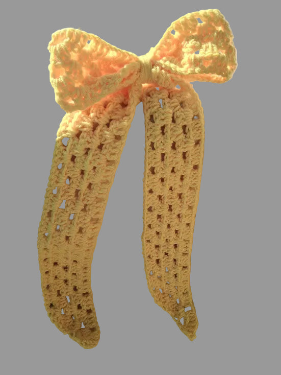 Oversized Crochet Hair Bow - Sunshine Yellow