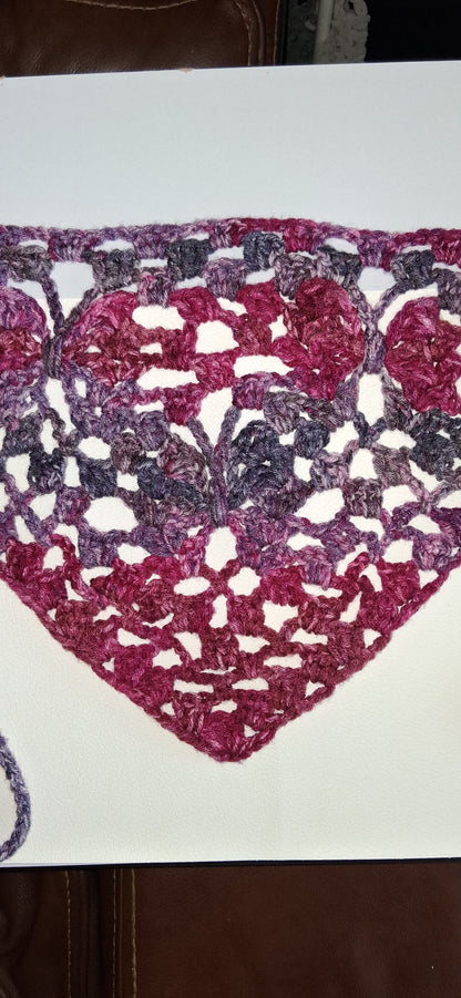 Butterfly Lace Crochet Bandana - Rose Pink