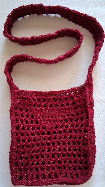 Sparkling Red Wine Crochet Purse