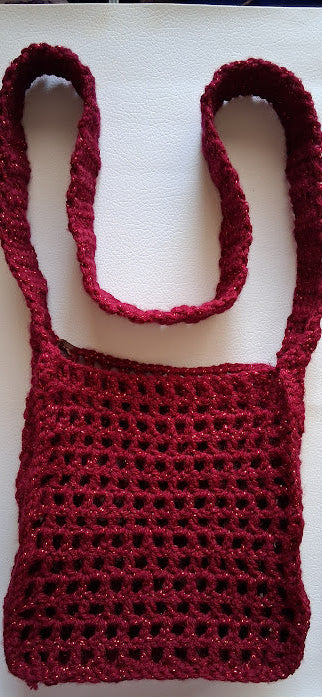 Sparkling Red Wine Crochet Purse