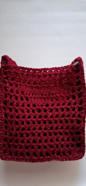 Sparkling Red Wine Crochet Purse