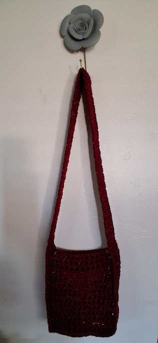 Sparkling Red Wine Crochet Purse