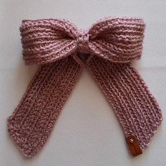 Sparkle Crochet Hair Bow – Handmade Soft Acrylic with Elastic Tie