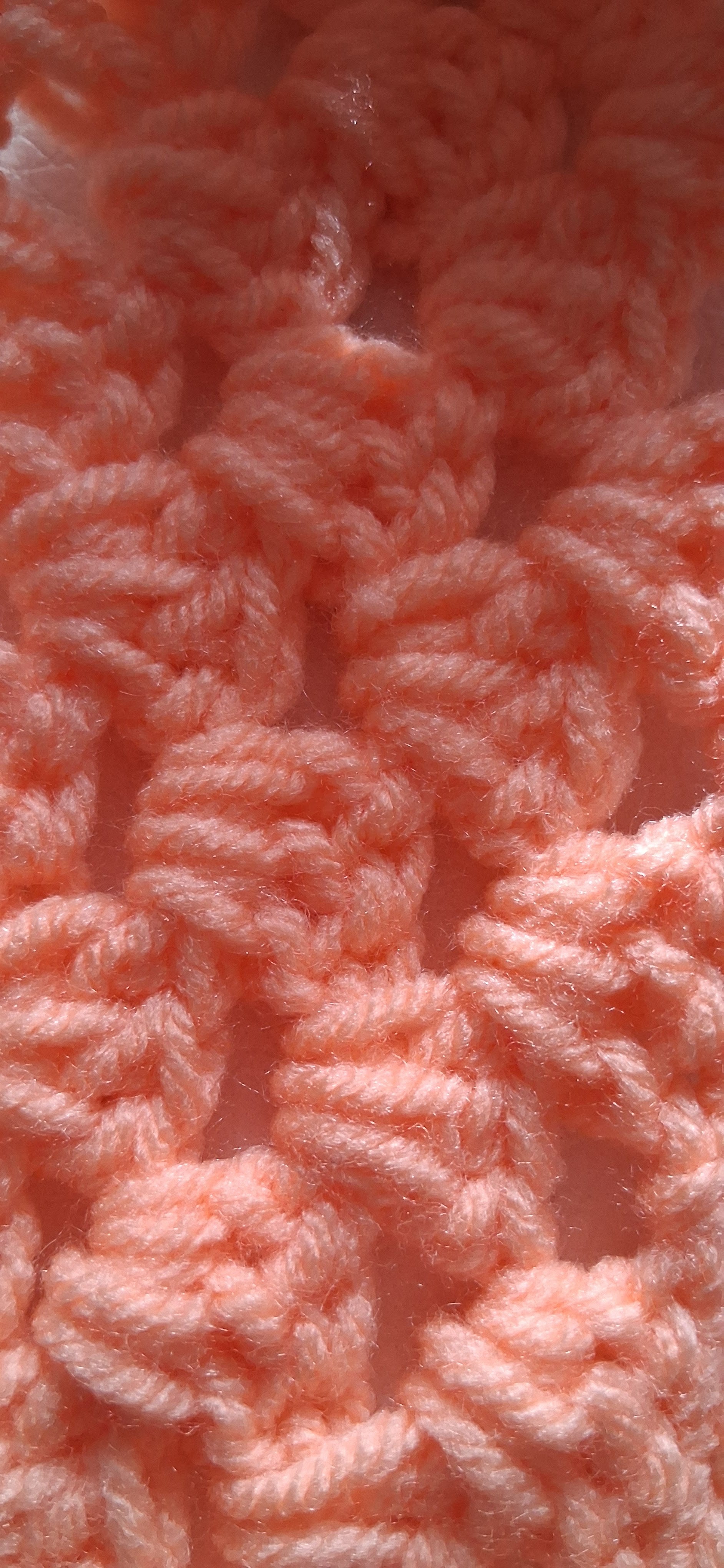 Granny Square Crochet Hair Bow - Peachy Blush