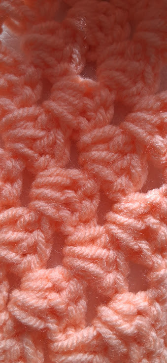Granny Square Crochet Hair Bow - Peachy Blush