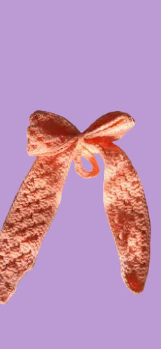 Granny Square Crochet Hair Bow - Peachy Blush
