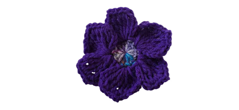Purple Petal Crocheted Hair Tie with Galaxy Center