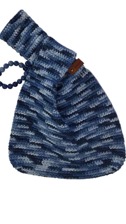 Glass Beads Knot Bag -Mixed Blues, Women's Handbag, Small