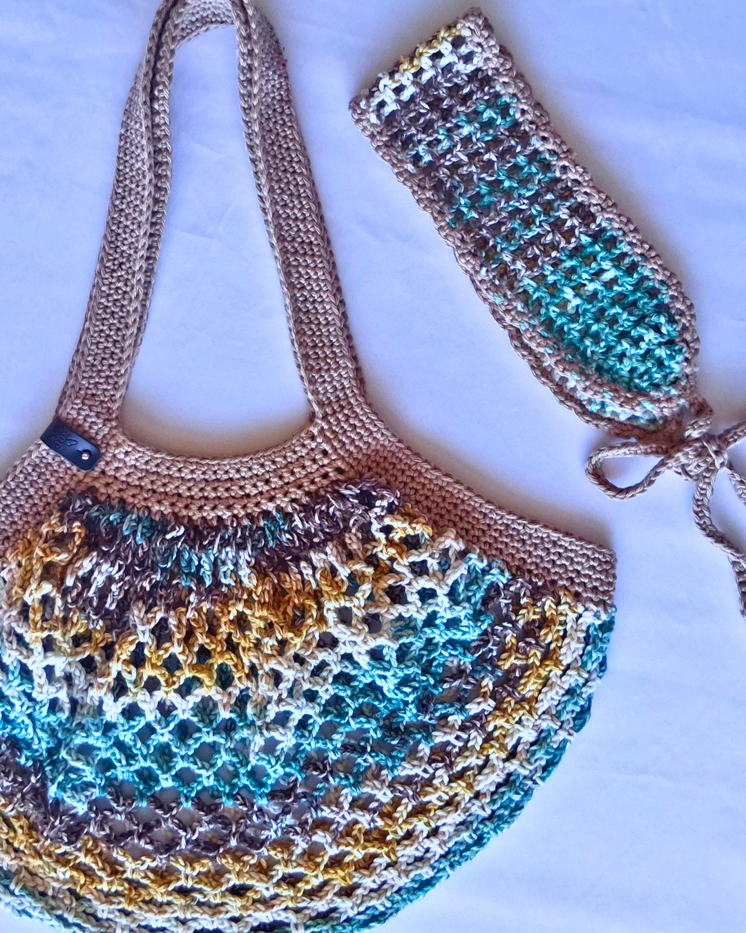 Bundle: Woodland Mesh Market Bag,Small +Mesh Matching Headband