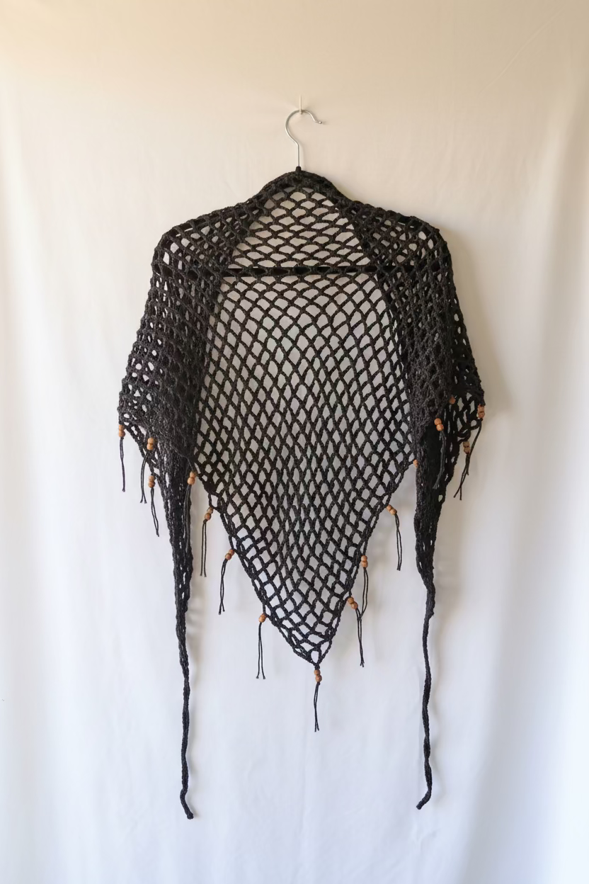 100%Cotton Beach Wrap, Black