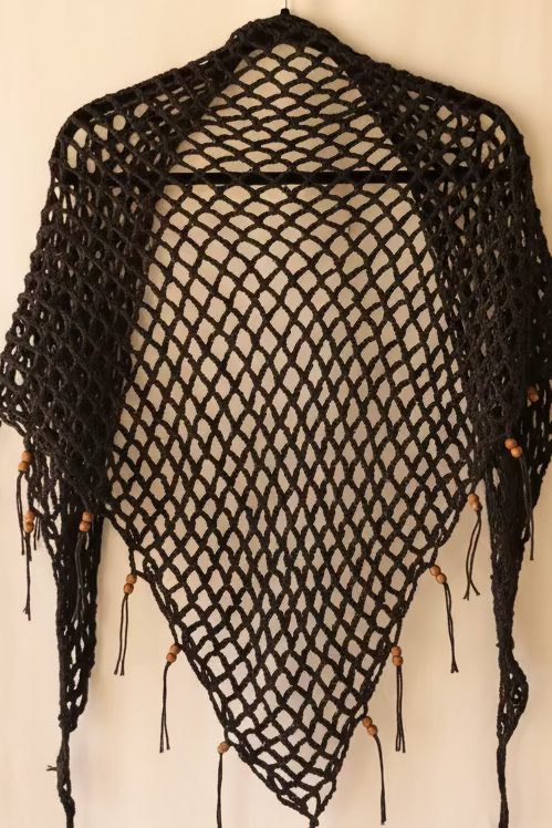 100%Cotton Beach Wrap, Black
