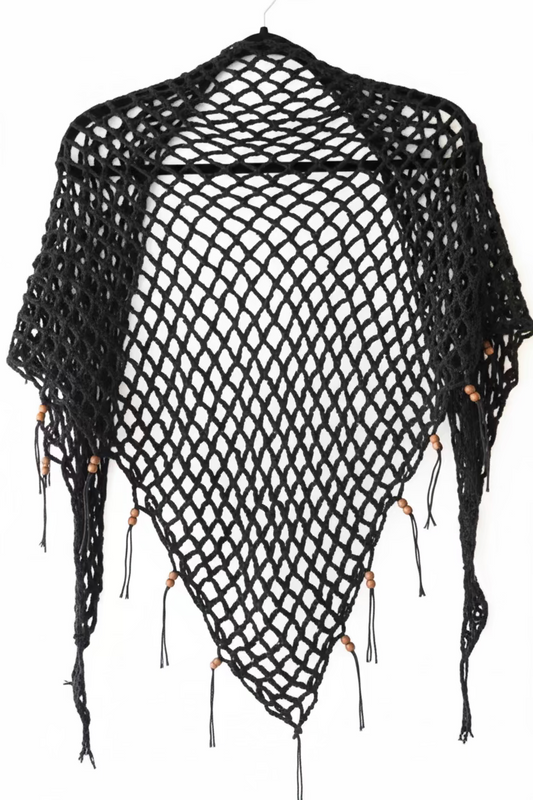100%Cotton Beach Wrap, Black