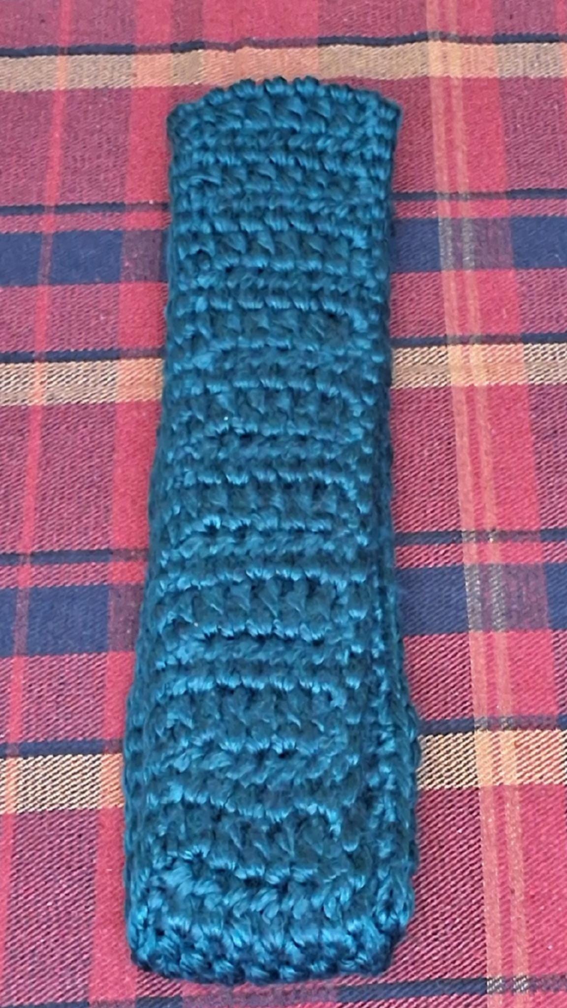 Skinny Sophie Scarf Thick Acrylic Yarn in Deep Teal Green