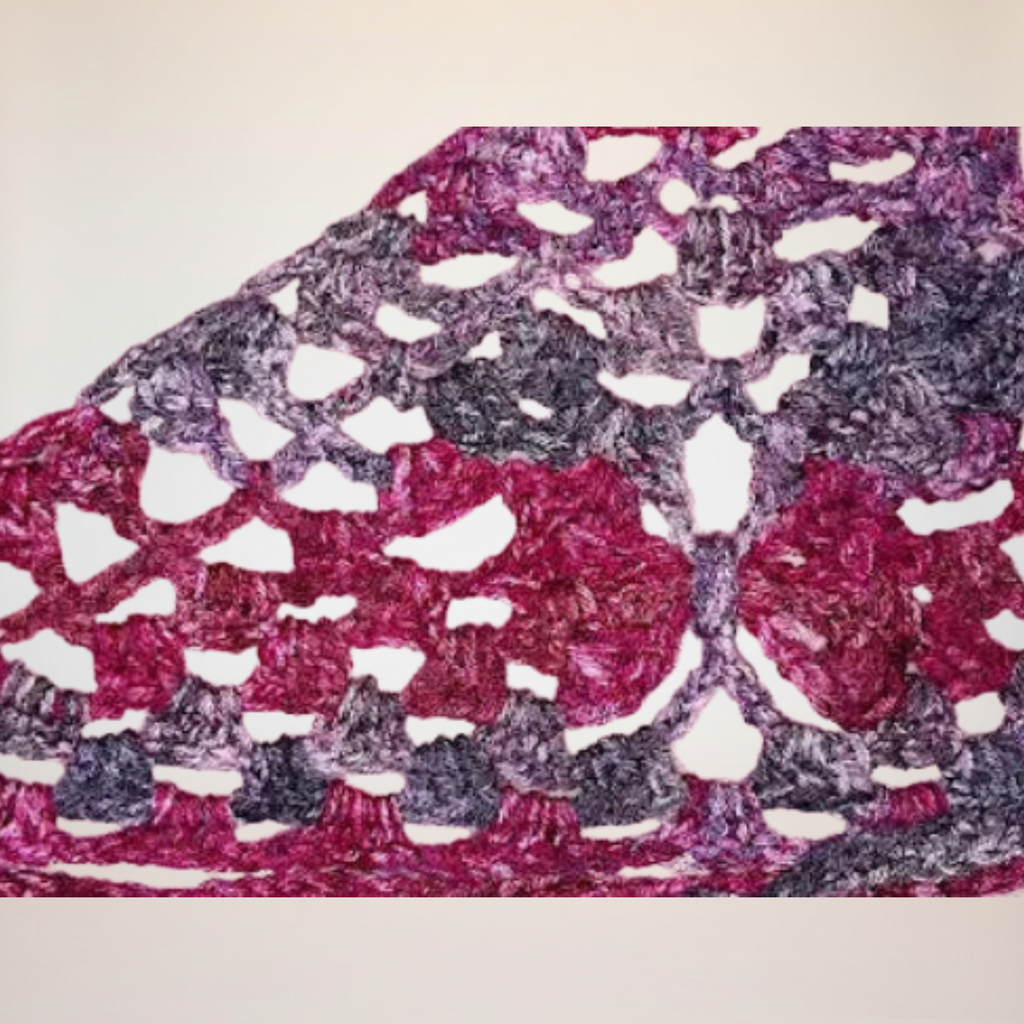 Butterfly Lace Crochet Bandana - Rose Pink