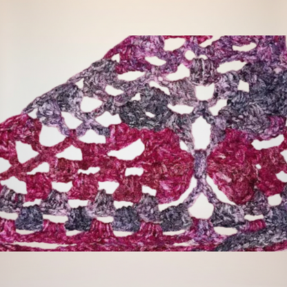 Butterfly Lace Crochet Bandana - Rose Pink