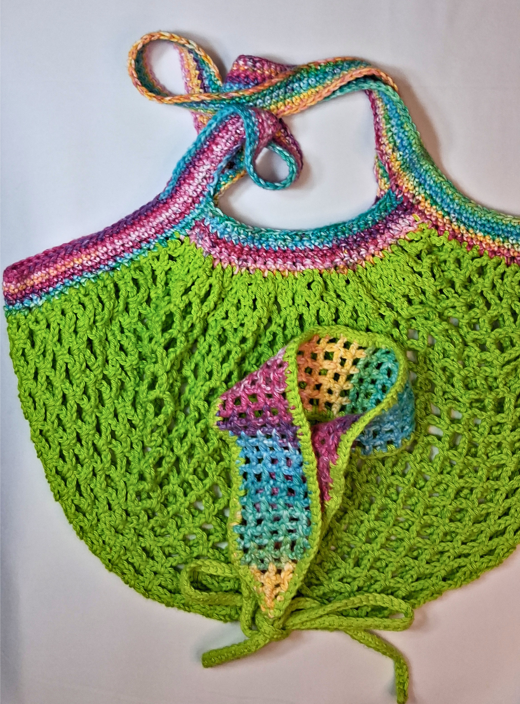 Bundle: Citrus Bloom Mesh Market Bag & Matching Headband Set