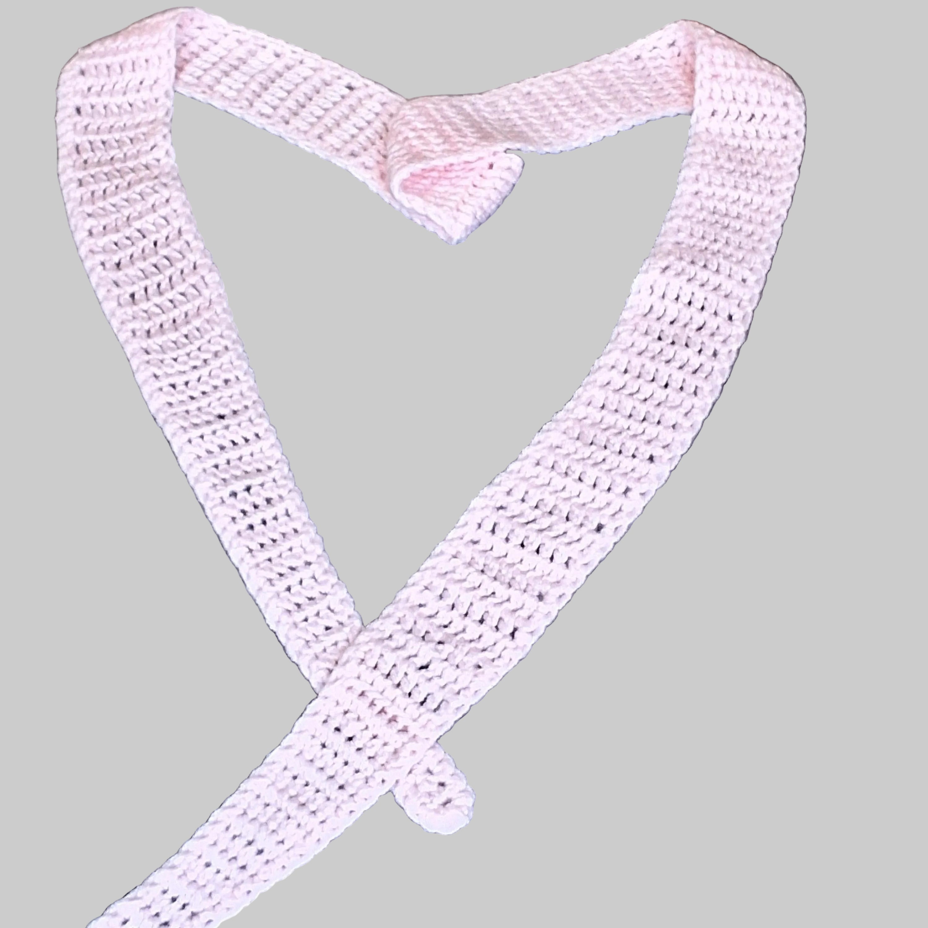 Powder Pink Skinny Sophie Scarf – Extra Long Soft Crochet Accessory for Women & Teens