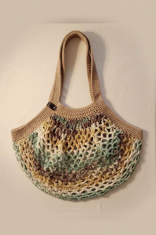 Woodland Market Tote — Variegated Cotton Mesh Bag