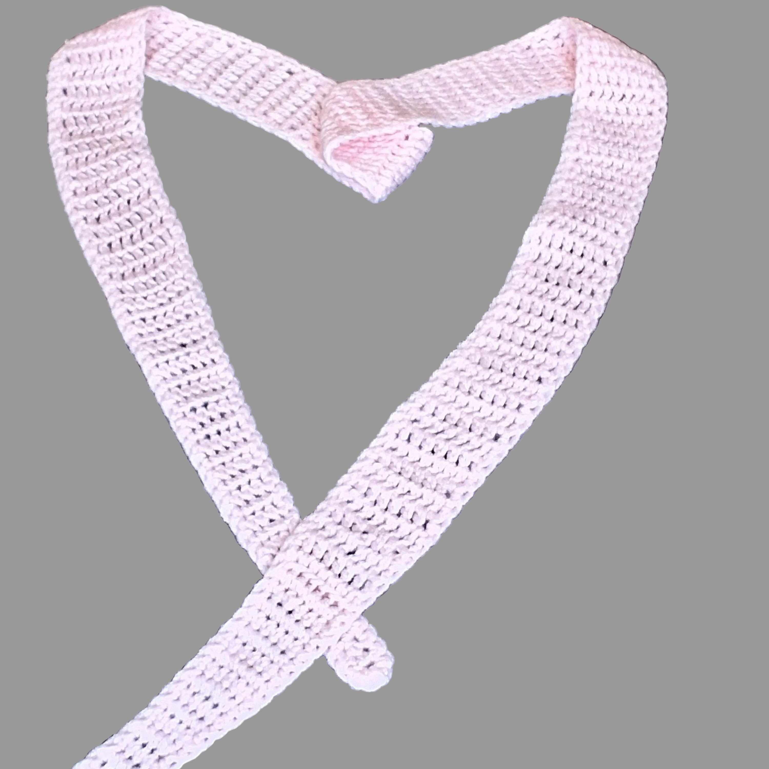 Powder Pink Skinny Sophie Scarf – Extra Long Soft Crochet Accessory for Women & Teens