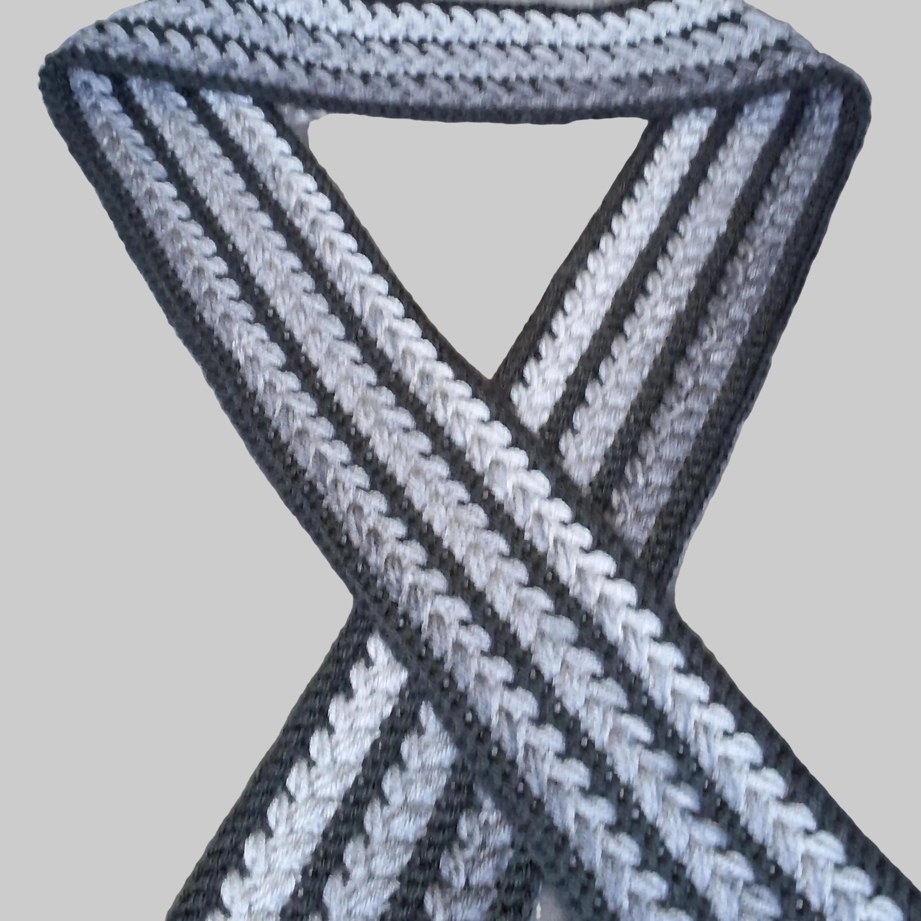 Grey Ombré Textured Scarf – Soft Acrylic Handmade Crochet