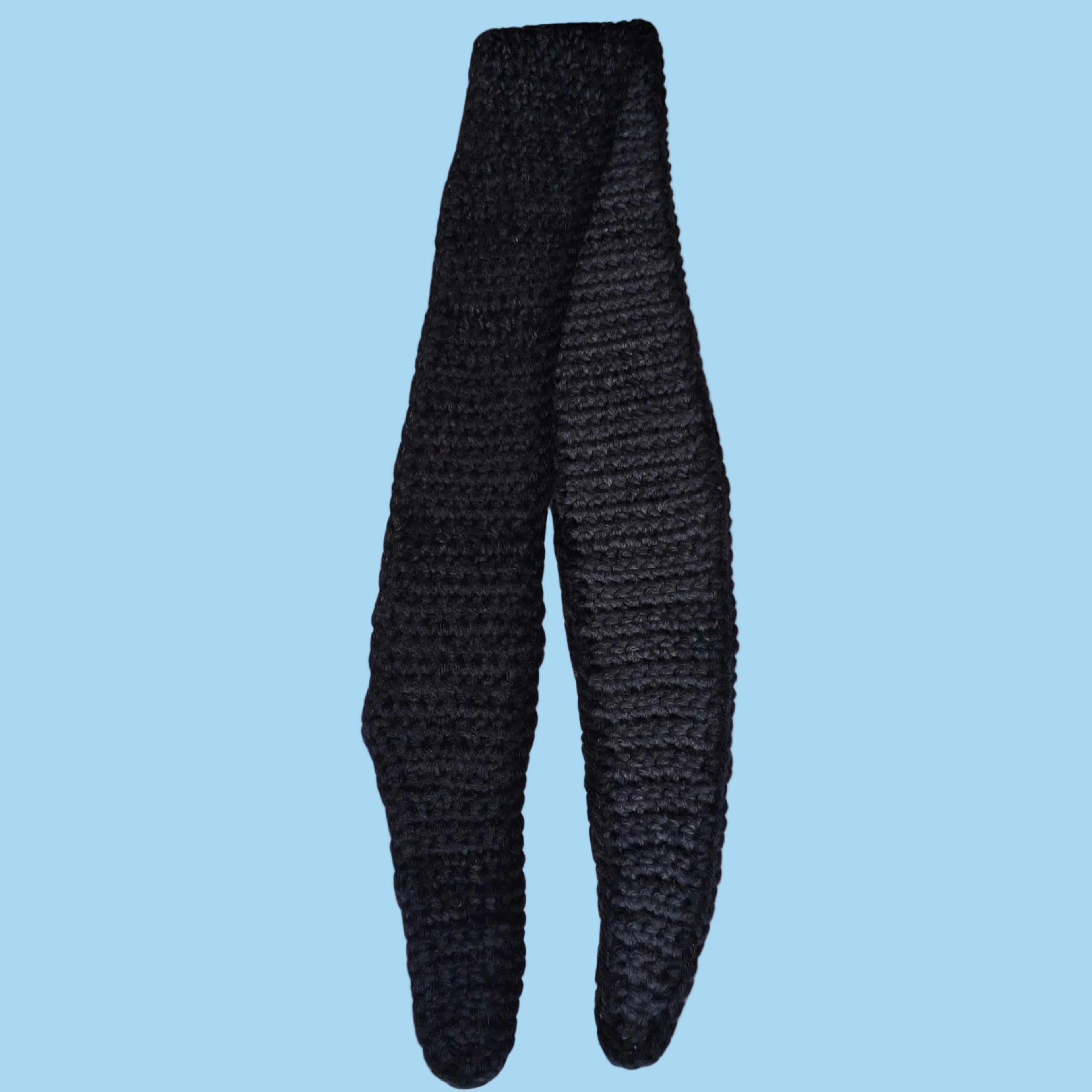 Grey Ombre Sophie Scarf with Black Trim - Handmade Crochet Scarf