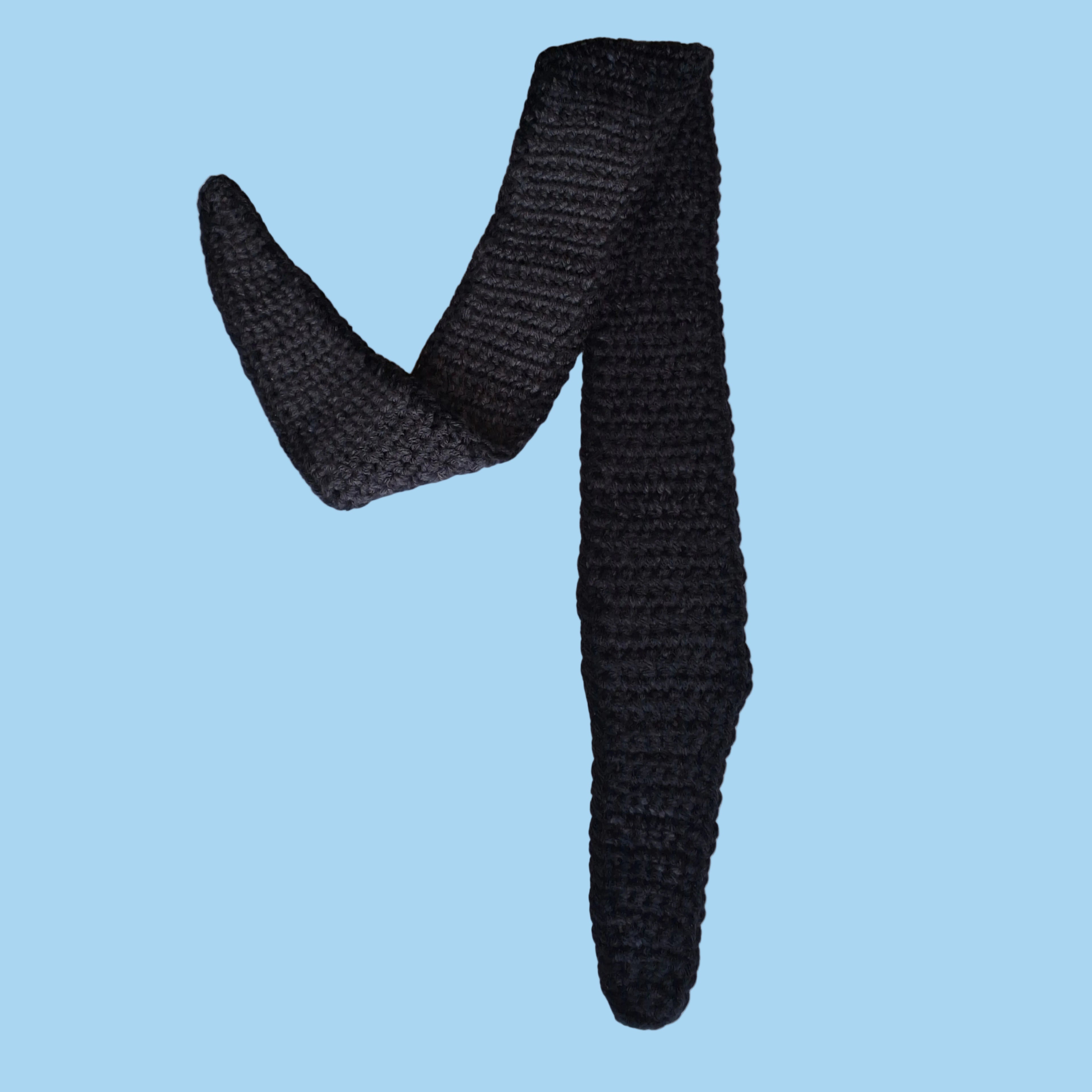 Grey Ombre Sophie Scarf with Black Trim - Handmade Crochet Scarf