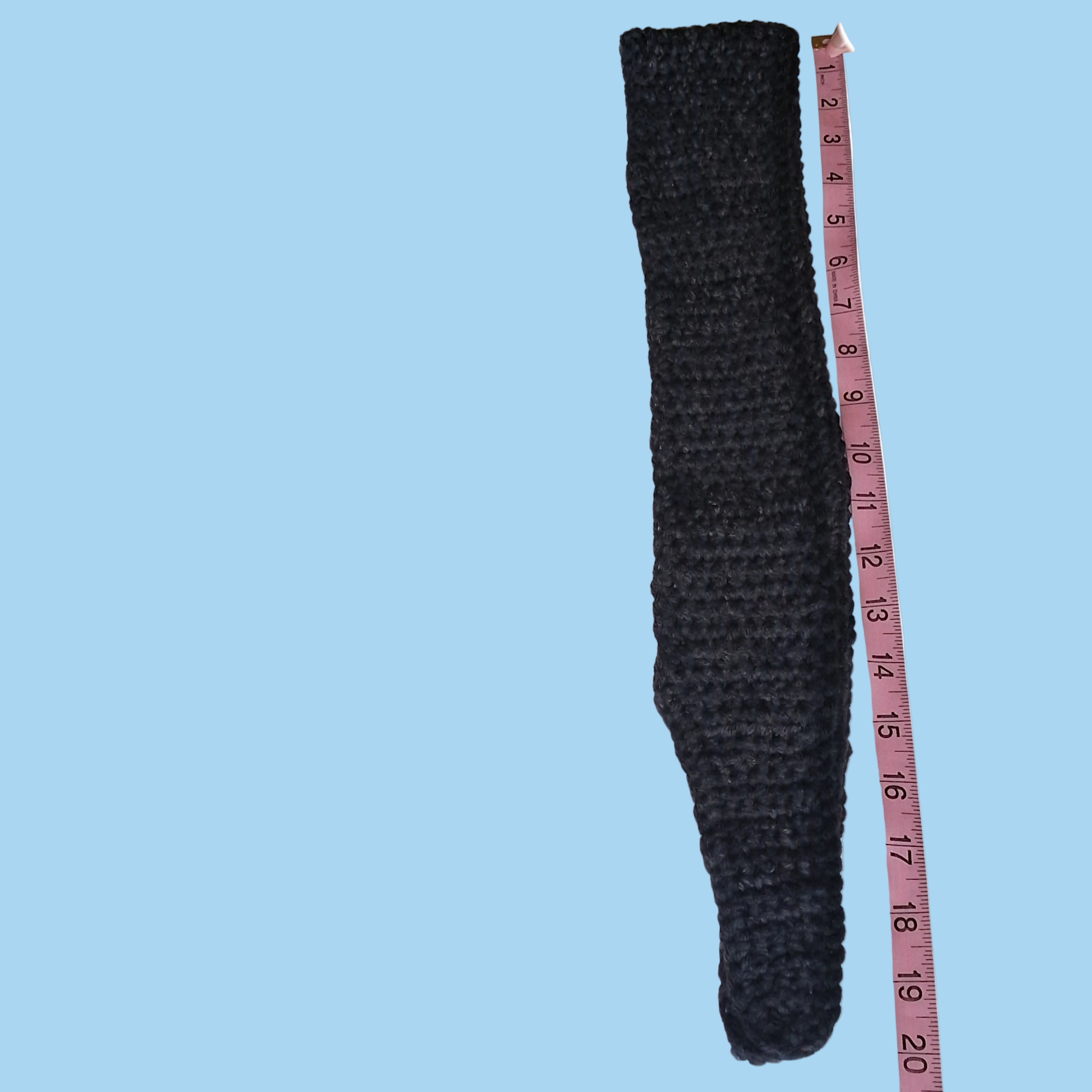 Grey Ombre Sophie Scarf with Black Trim - Handmade Crochet Scarf