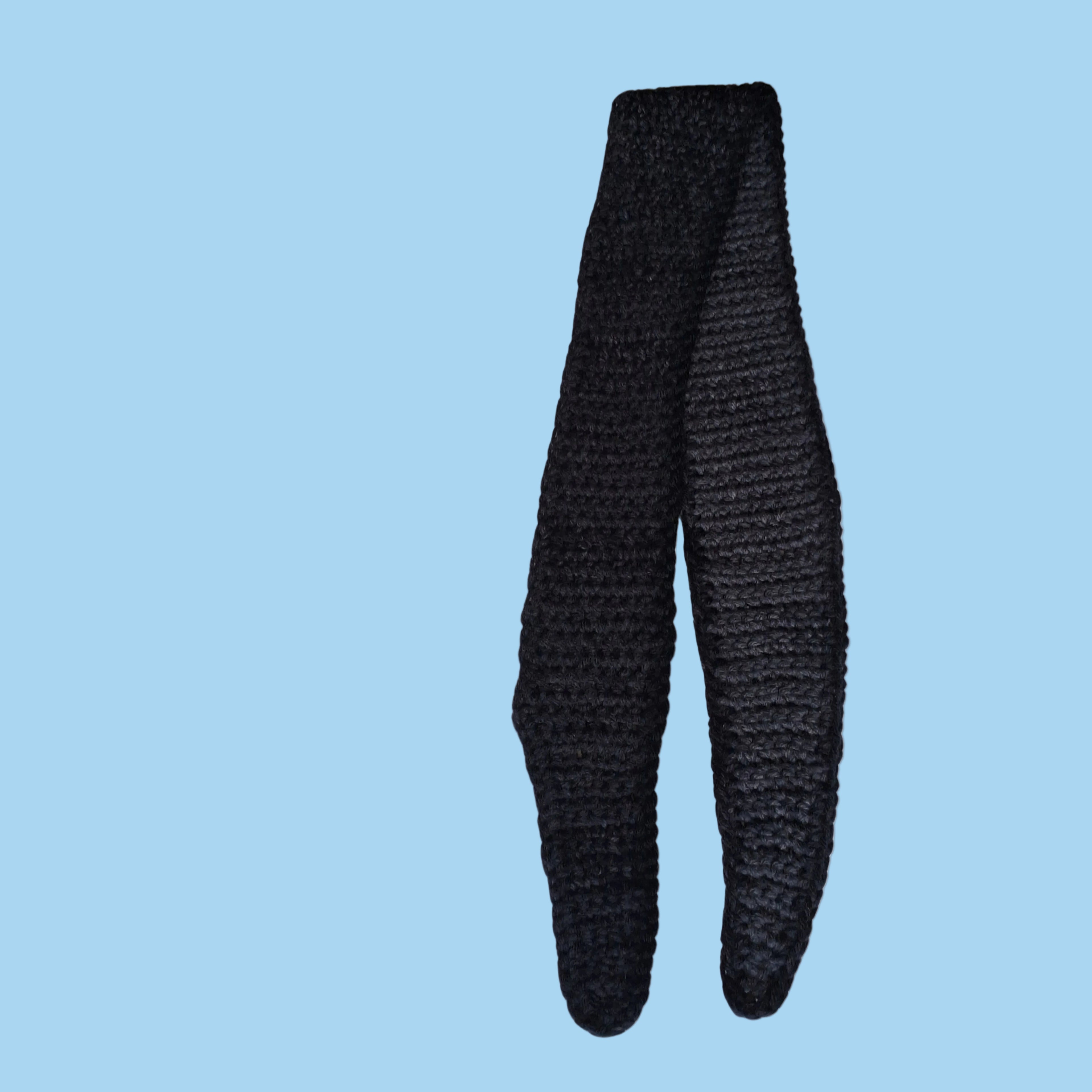 Grey Ombre Sophie Scarf with Black Trim - Handmade Crochet Scarf