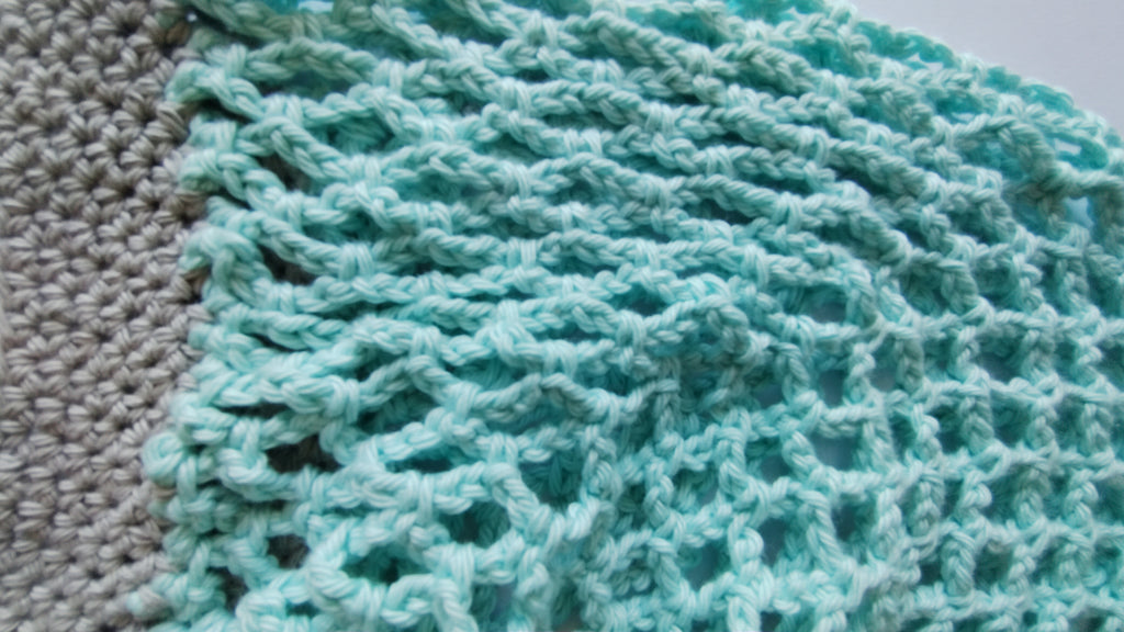 Mesh Market Bag-Large, Teal with Smokey Grey