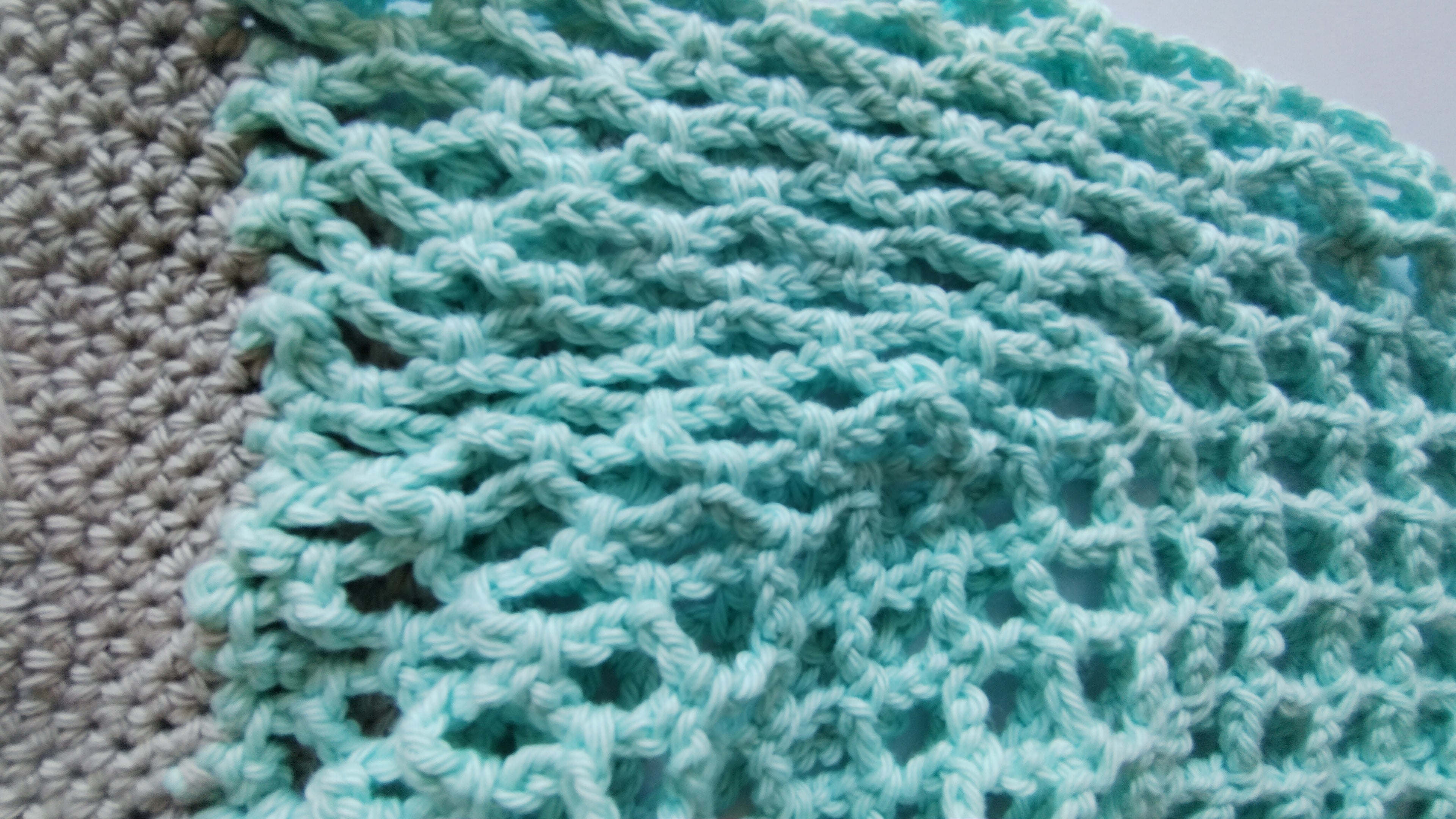 Mesh Market Bag-Large, Teal with Smokey Grey