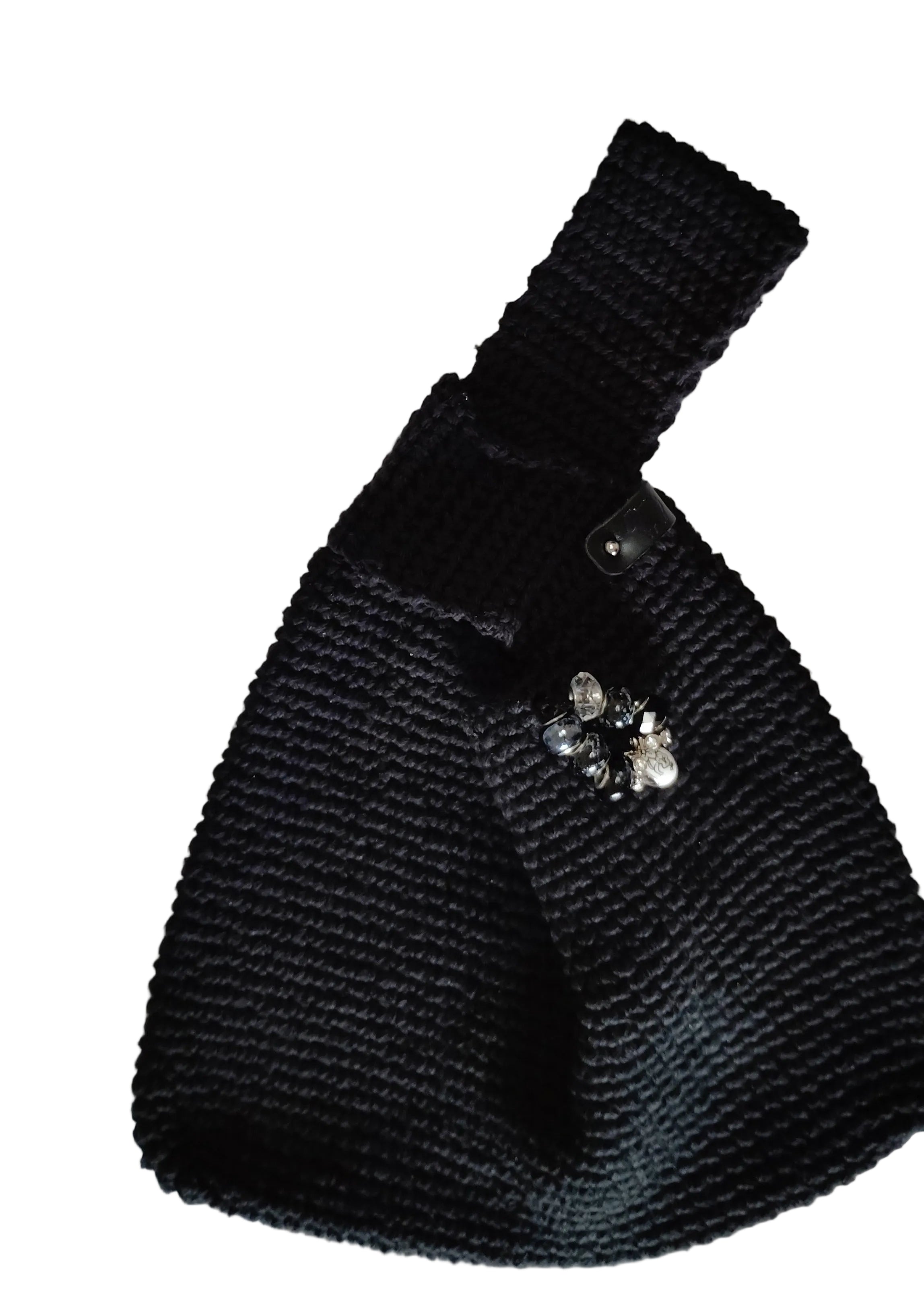 Knot Bag - Black Cotton, Wide