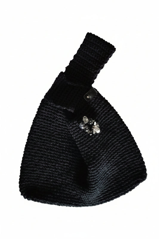 Knot Bag - Black Cotton, Wide