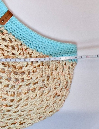 Mesh Market Bag-Spunky Sands+Aqua Handle, Medium