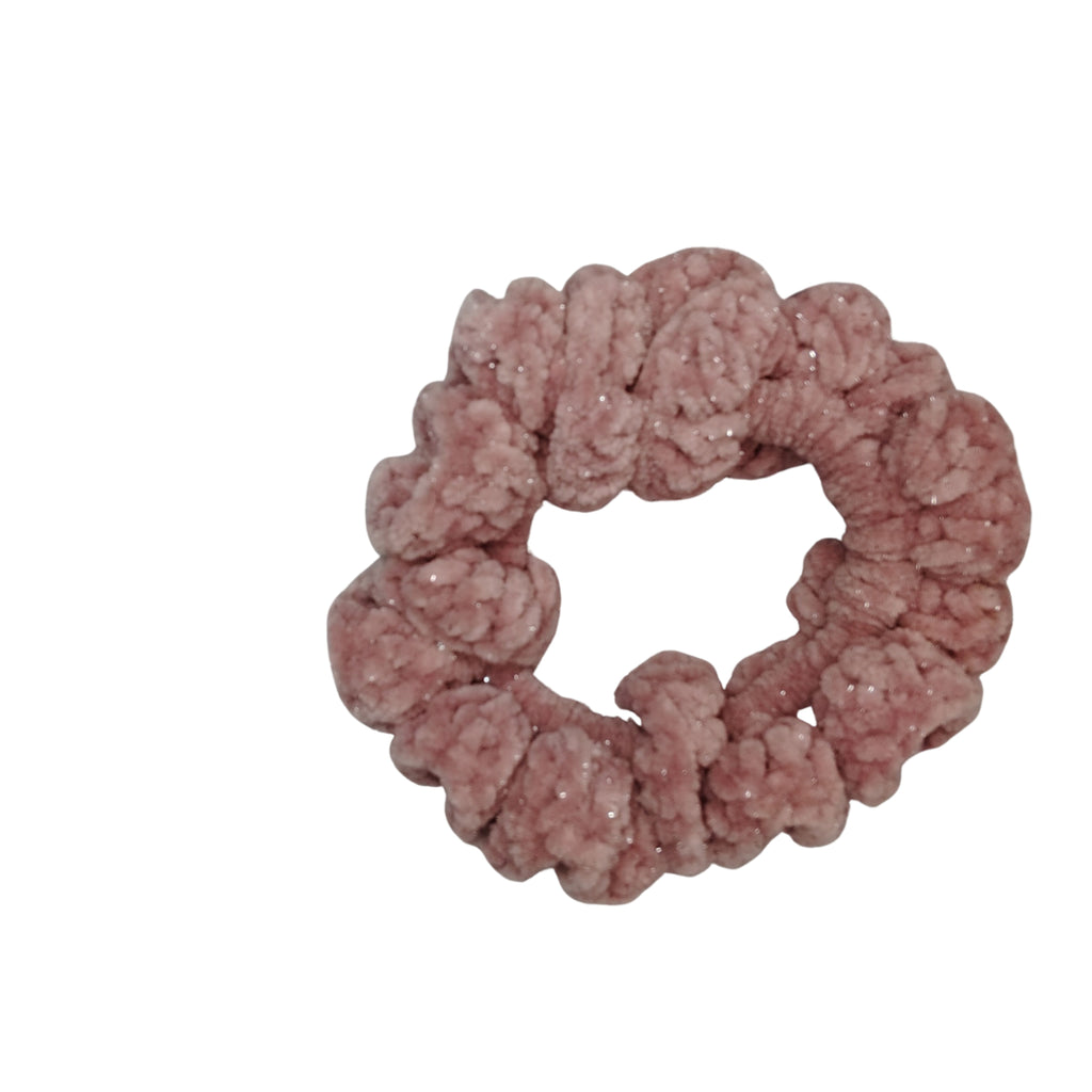 Desert Rose Sparkle Velvet Scrunchie