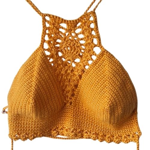 Golden Pineapple Halter Top
