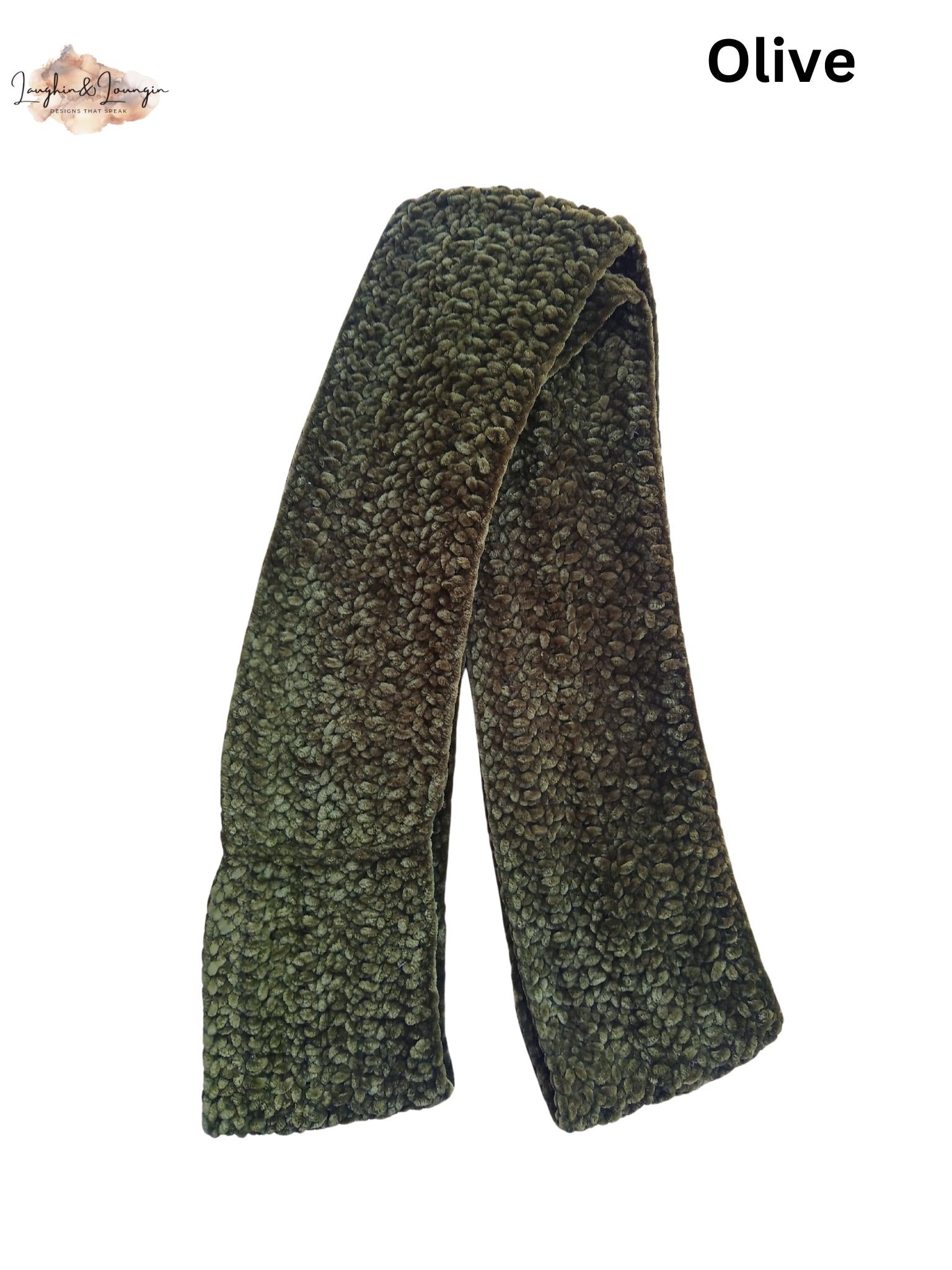 Olive Green Infinity Scarf – Chunky Knit, Super Soft Plush Chenille Yarn, Extra Long Cozy Circle Scarf for Men & Women, Classic Cozy Fit