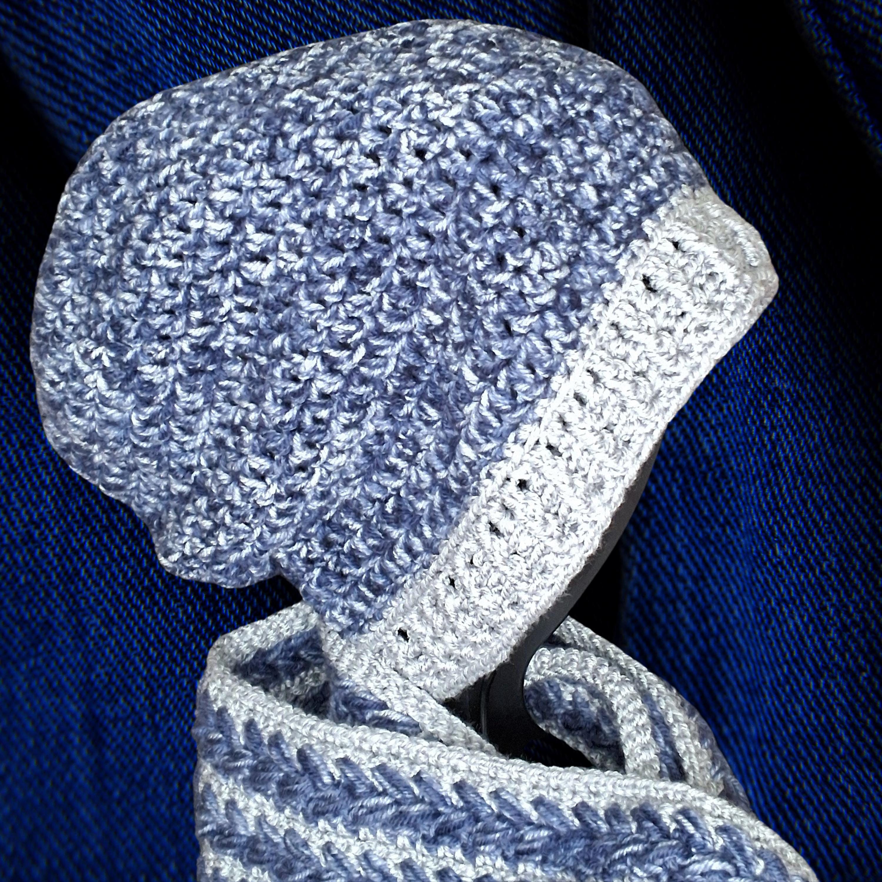 Denim & Grey Winter Set – Slouchy Beanie + Extra-Long Scarf