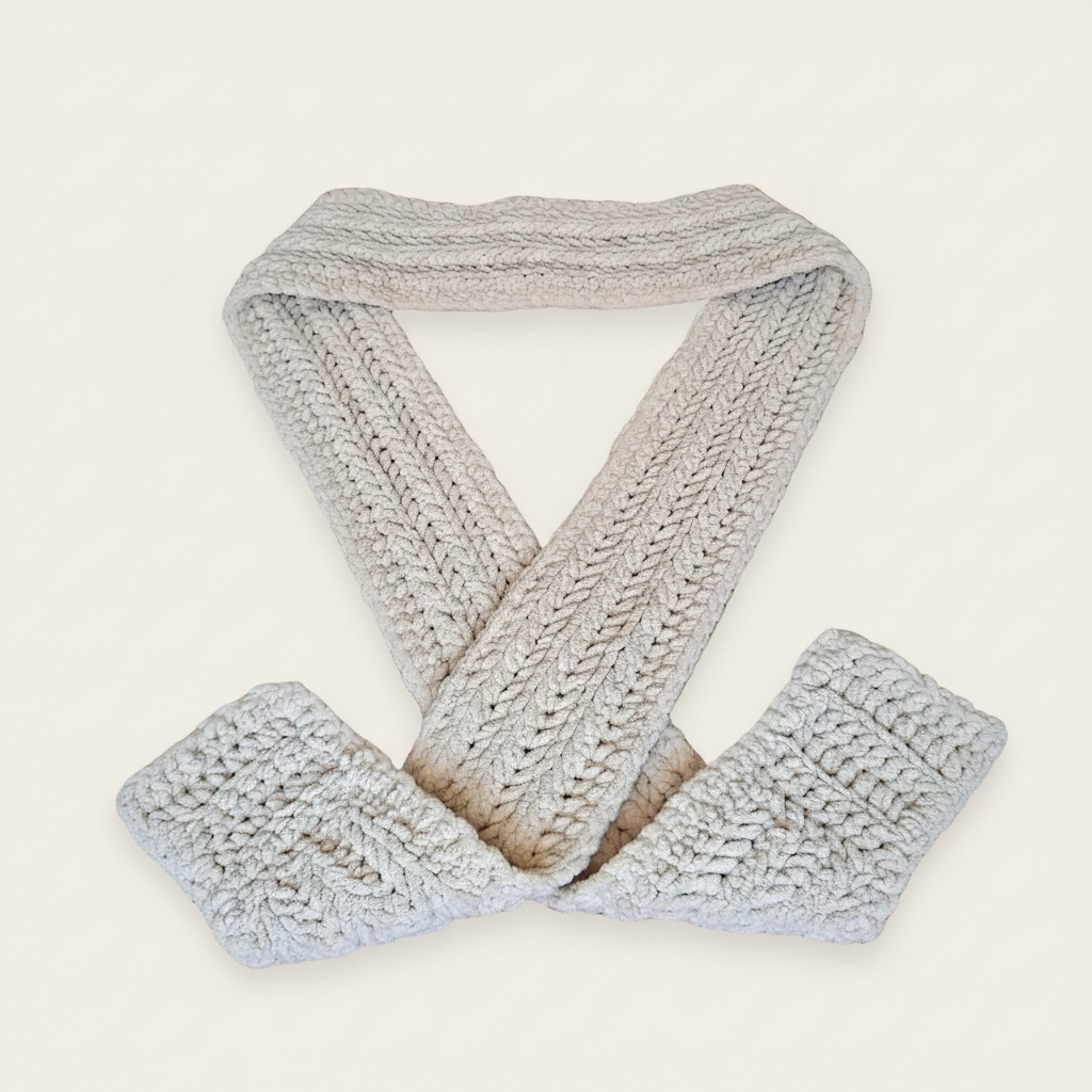 Cream Chenille Scarf - Image 1 Revised