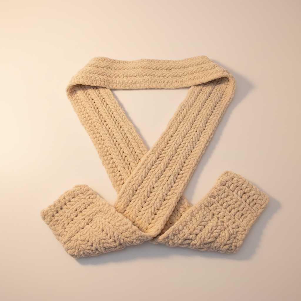 Cream Chenille Scarf - Image 1