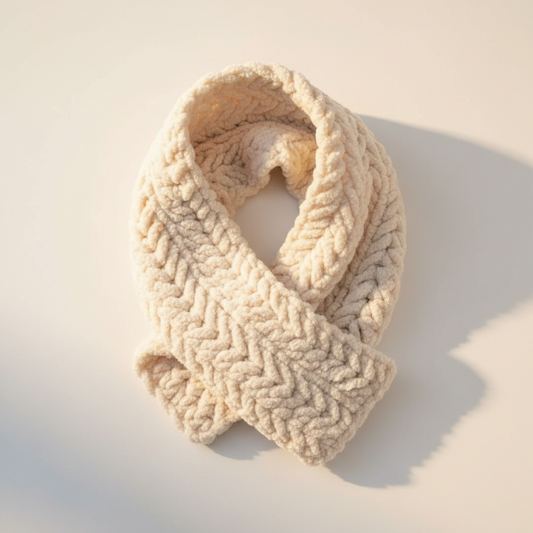Cream Chenille Scarf - Image 3