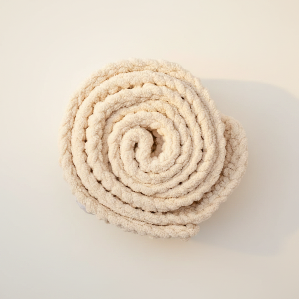 Cream Chenille Scarf - Image 4