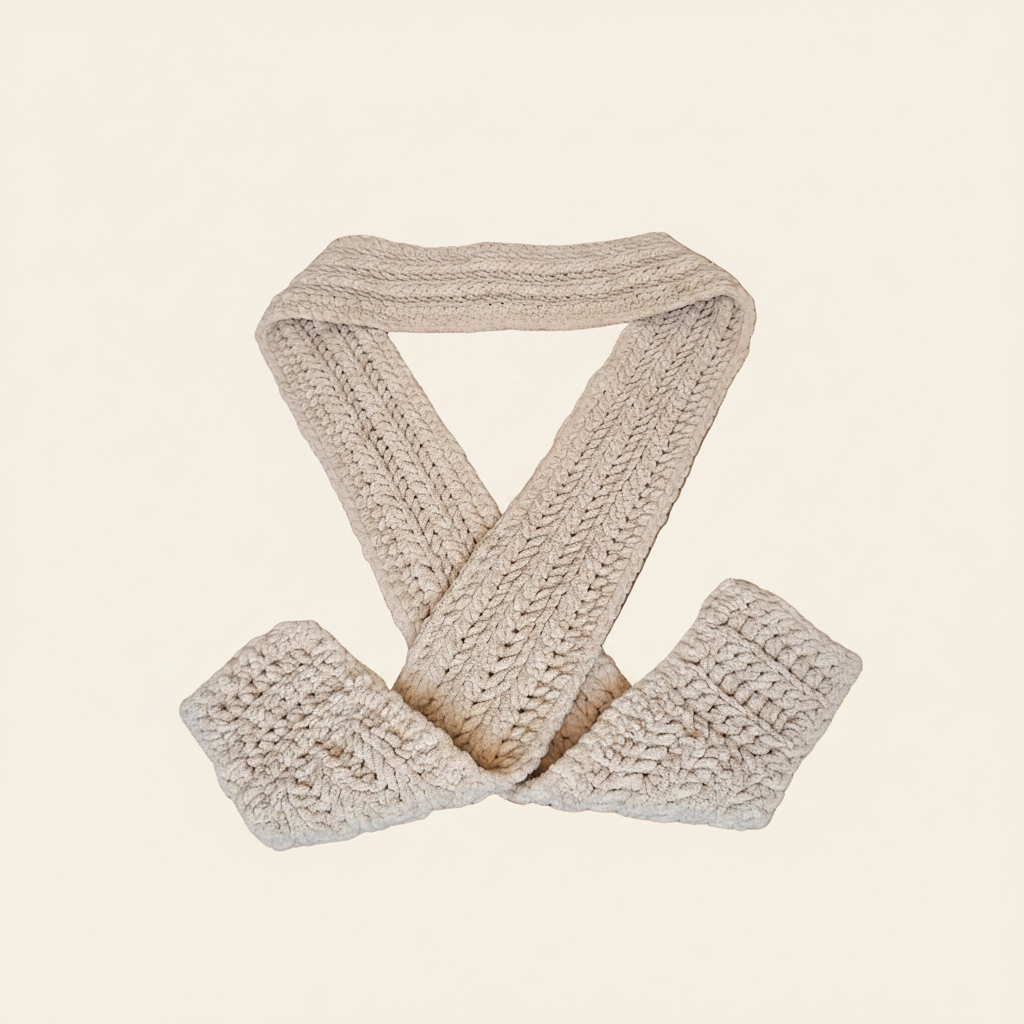 Cream Chenille Scarf - Image 5