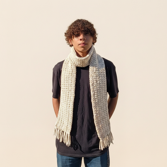 Cream Chenille Scarf - Image 5